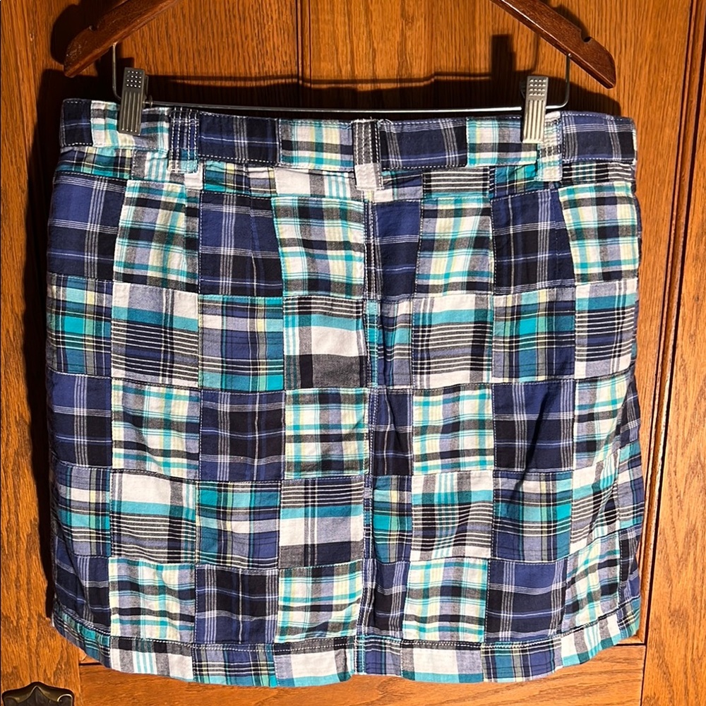 Plaid Blue and Green Women's Skort - Picture 2 of 5